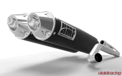 HMF Racing Dual Full System Exhaust Black Euro Polished Tips Polaris RZR 900 Trail 15-17 - 035546636186