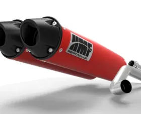 HMF Racing Dual Full Exhaust System Red Euro Black Tips Polaris RZR 900 15-17