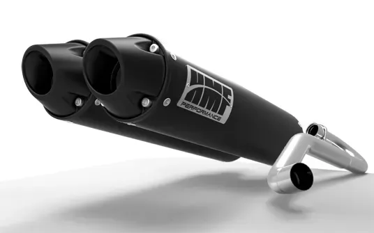 HMF Racing Dual Full System Exhaust Black Euro Tips Center Mount Polaris General 1000 15-17 - 035596636183