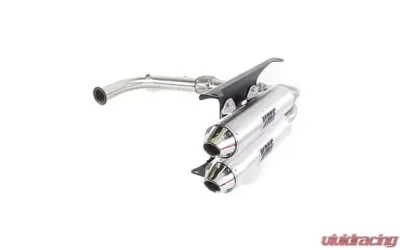 HMF Racing Dual Turbo Back Exhaust Brushed Tips Center Mount Can-Am X3 17-22 - 01660A636086