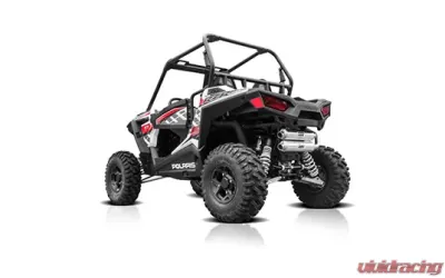 HMF Racing Dual Full System Exhaust Polaris RZR 900 Trail 15-17, Red Tips - 035546636686