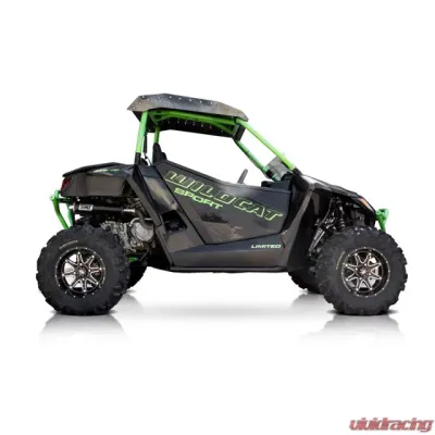 HMF Racing Slip On Exhaust - Performance Series for Arctic Cat Wildcat Sport 16-17, Black, Lightweight Steel - 012323606586