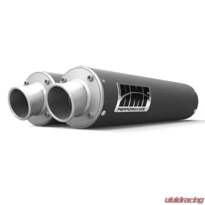 HMF Racing Dual Slip On Exhaust Polaris RZR XP/4 Turbo/S 16-19, Black - 035605638771