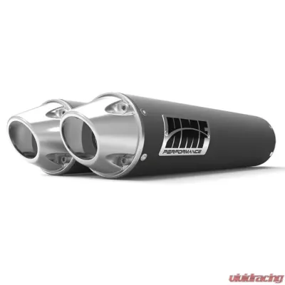 HMF Racing Dual Slip On Exhaust for Can-Am Maverick Turbo 15-17, Black - 016575638786