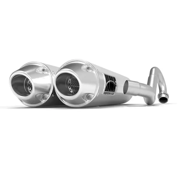 HMF Racing Dual Full Exhaust System for Polaris RZR RS1 18-19, Black - 035696636086