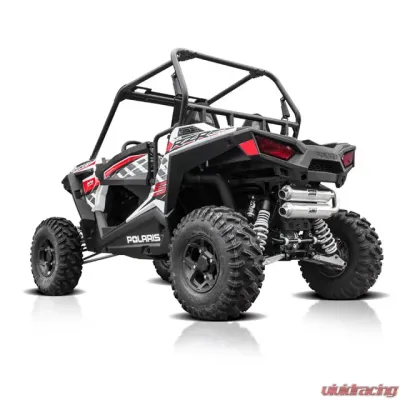 HMF Racing Dual Full System Exhaust Polaris RZR S 900 / 4 / Trail 15-19, Black - 035546638883