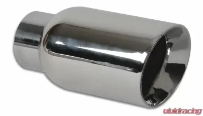Vibrant Performance 4.00" Outlet O.D. Round SS Tip (Double Wall, Angle Cut), 2.50" Inlet I.D. - 1269
