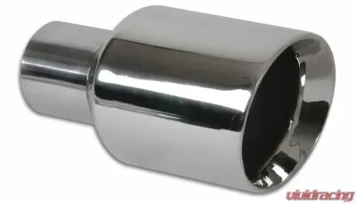 Vibrant Performance 3.50" Outlet O.D. Round SS Tip (Double Wall, Angle Cut), 2.50" Inlet I.D. - 1272