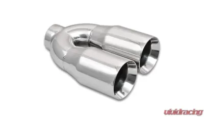 Vibrant Performance Dual 3.5" Round SS Tips (Double Wall, Straight Cut) - 1339