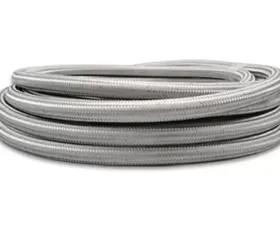 Vibrant Performance 20ft Roll of Stainless Steel Braided Flex Hose with PTFE Liner; AN Size: -6