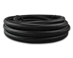 Vibrant Performance 20ft Roll of Black Nylon Braided Flex Hose with PTFE Liner; AN Size: -6