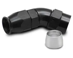 Vibrant Performance 45 Degree High Flow Hose End Fitting for PTFE Lined Hose, -10AN