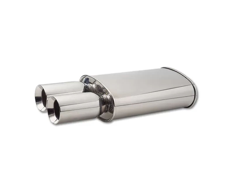 Vibrant Performance 2.5" Inlet STREETPOWER Oval Muffler with Dual 3.5" Round Tips - 1040