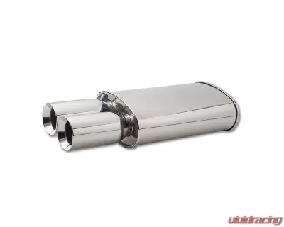 Vibrant Performance 2.5" Inlet STREETPOWER Oval Muffler with Dual 3.5" Round Tips - 1040