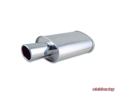 Vibrant Performance 2.5" Inlet STREETPOWER Oval Muffler with 4" Round Angle Cut Tip - 1046