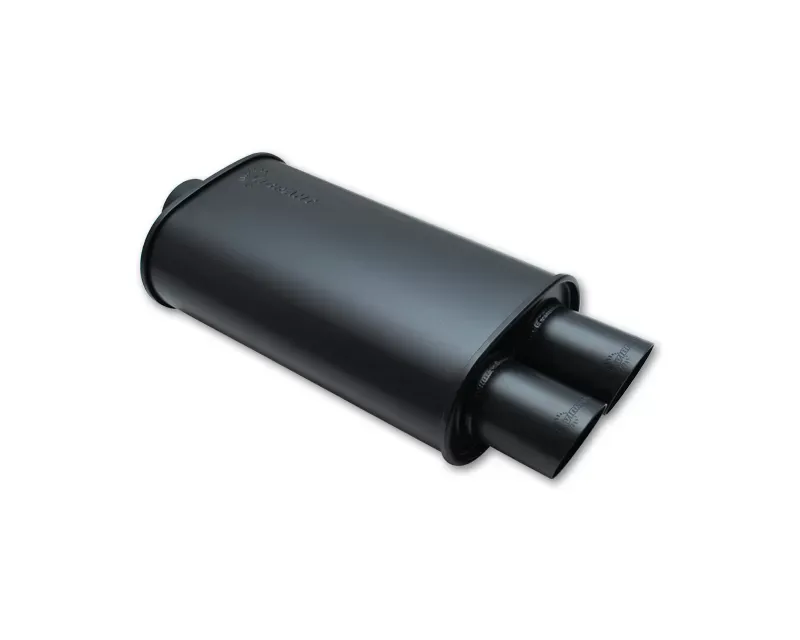 Vibrant Performance 3" Inlet STREETPOWER Flat Black Oval Muffler with Dual Tips - 1149