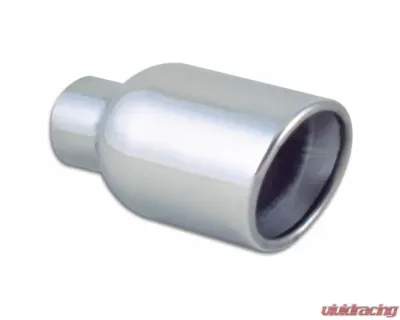 Vibrant Performance Polished 4" Round Rolled Double Walled Angle Cut Stainless Steel Exhaust Tip - 2.25" Inlet - 1303