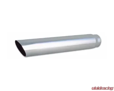 Vibrant Performance Polished 4" Round Single Walled Angle Cut Stainless Steel Bolt-On Exhaust Tip - 2.5" Inlet - 1555