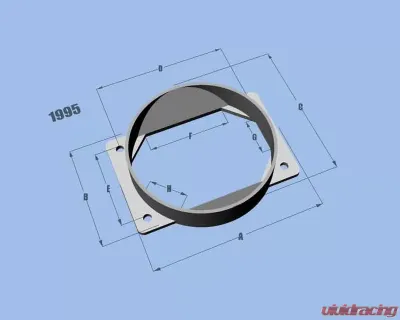 Vibrant Performance 3" Mass Air Flow Sensor Adapter Plate Mitsubishi applications - 1995