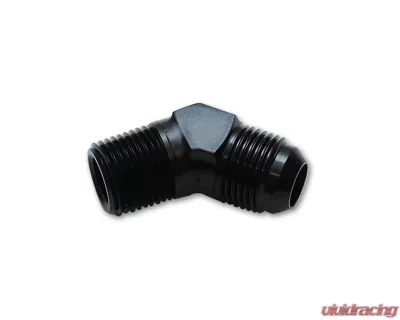 Vibrant Performance 45 Degree Anodized Black -6AN to 1/4" NPT Adapter Fitting - 10242