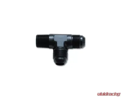 Vibrant Performance Anodized Black -3AN Flare to 1/8" NPT Pipe On Run Tee Adapter Fitting - 10470