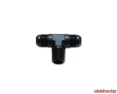 Vibrant Performance Anodized Black -10AN Flare to 1/2" NPT Pipe Tee Adapter Fitting - 10464