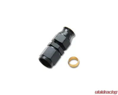 Vibrant Performance Anodized Black -8AN Female to 1/2" Tube Adapter Fitting with Brass Olive Insert - 16448