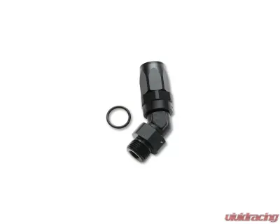 Vibrant Performance Anodized Black -10AN Hose End to 1 1/6-12 SAE 45 Degree Hose End Fitting - 24409