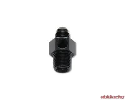 Vibrant Performance Anodized Black -4AN Male to 1/4" NPT Male Union Adapter Fitting with 1/8" NPT Port - 16495