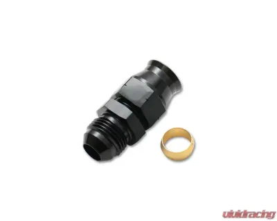 Vibrant Performance Anodized Black -6AN Male to 5/16" Tube Adapter Fitting with Brass Olive Insert - 16455