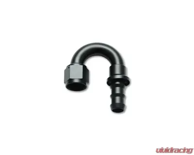 Vibrant Performance Anodized Black -8AN Push-On 180 Degree Elbow Hose End Fitting - 22808