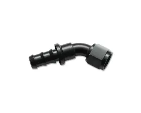 Vibrant Performance Anodized Black -10AN Push-On 45 Degree Hose End Fitting