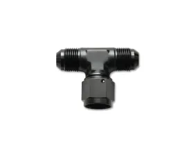 Vibrant Performance Anodized Black -10AN Tee Fitting with Female AN Swivel On Side Adapter Fitting