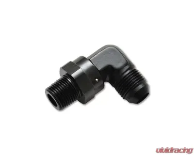 Vibrant Performance Anodized Black -12AN to 1/2" NPT Male 90 Degree Swivel Adapter Fitting - 11361