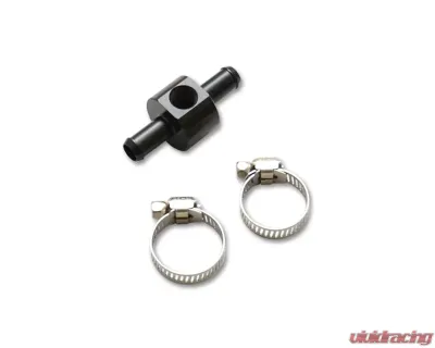 Vibrant Performance Anodized Black Inline Barbed Union for 3/8" Hose with 1/8" NPT Port - 16471