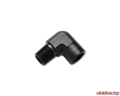Vibrant Performance Anodized Black 1/2" NPT Female to Male 90 Degree Pipe Adapter Fitting - 11343