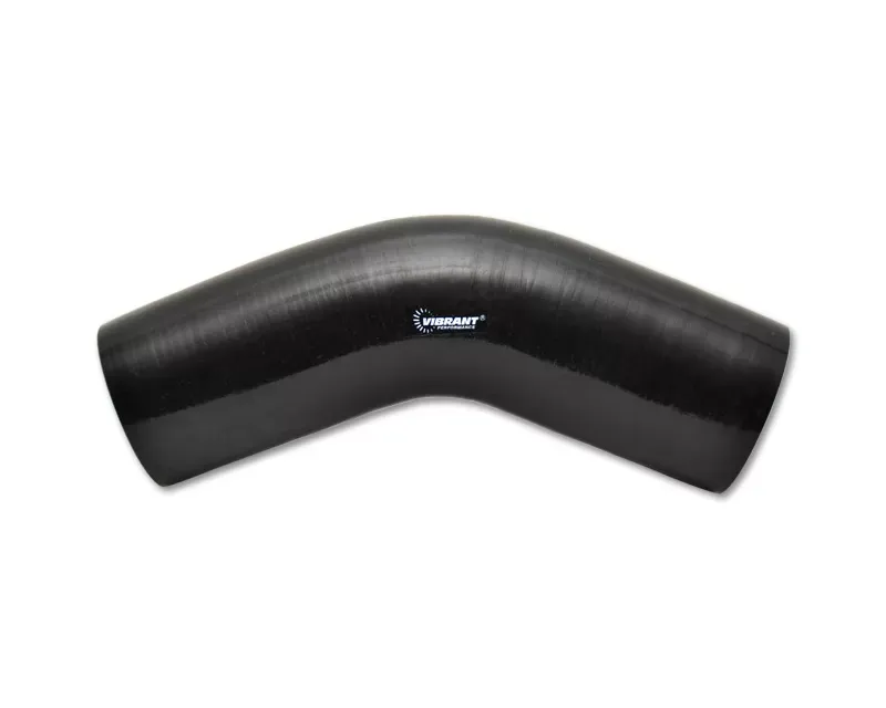 Vibrant Performance Gloss Black 4 Ply Aramid Reinforced Silicone 45 degree Elbow 3" I.D. and 4.5" Long - 2754