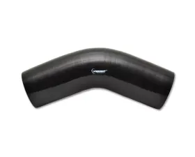 Vibrant Performance Gloss Black 4 Ply Aramid Reinforced Silicone 45 degree Elbow 1.5