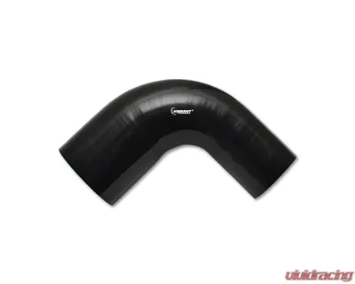Vibrant Performance Gloss Black 4 Ply Aramid Reinforced Silicone 90 Degree Reducer Elbow 3" to 4" I.D. and 4" Long - 2785