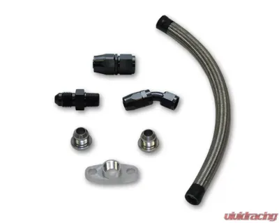 Vibrant Performance 12" long Oil Line Drain Kit for T3/T4 Turbos - 10280