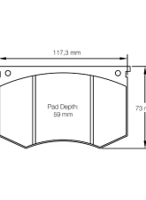 Pagid Racing Front Brake Pads RSH 29E Light Blue AC Greyhound | Ford GT 40                                     - 1195 H29E - Image 2