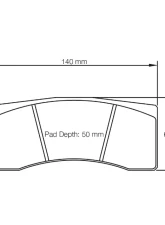 Pagid Racing Rear Brake Pads RSL 1 Yellow Aston Martin Vantage V8 GT4 ProDrive 2011-2017                                     - 1619 RSL1 - Image 2