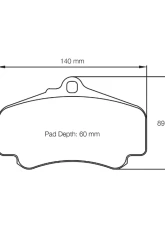 Pagid Racing Front Brake Pads RSL 19 Yellow Porsche 996 3.4 C Cup 1999-2001                                     - 2474 19 - Image 2
