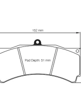 Pagid Racing Brake Pads RST 1 Red AP Racing CP5070 D51 Calipers                                     - 8018 RST1 - Image 2