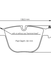 Pagid Racing Rear Brake Pads RSL 1 Yellow BMW M3 | M5 | M6                                     - 8021 RSL1 - Image 2