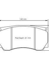 Pagid Racing Front Brake Pads RSL 1 Yellow Peugeot 207 Asphalt Rally 2006-2015                                     - 8033 RSL1 - Image 2