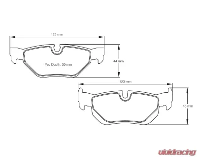 Pagid Racing Rear Brake Pads RSL 1 Yellow BMW 320i 2005-2011 - 8035 RSL1