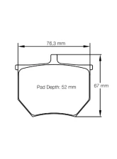 Pagid Racing Brake Pads RSH 42 Light Blue AP Racing CP2372 D52 Caliper                                     - 8040 H42 - Image 3