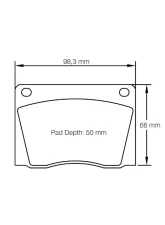 Pagid Racing Front Brake Pads RSH 29E Light Blue AC Cobra 428 7.0 1967-1974                                     - 8042 H29E - Image 2