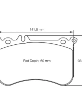 Pagid Racing Front Brake Pads RSL 1 Yellow Mercedes A 45 AMG W176 | CLA 45 AMG                                     - 8188 RSL1 - Image 2